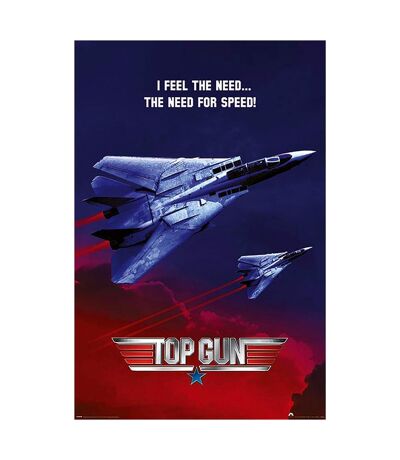 Top Gun - Poster THE NEED FOR SPEED (Bleu / Rouge / Blanc) (91,5 cm x 61 cm x 0,1 cm) - UTPM4067
