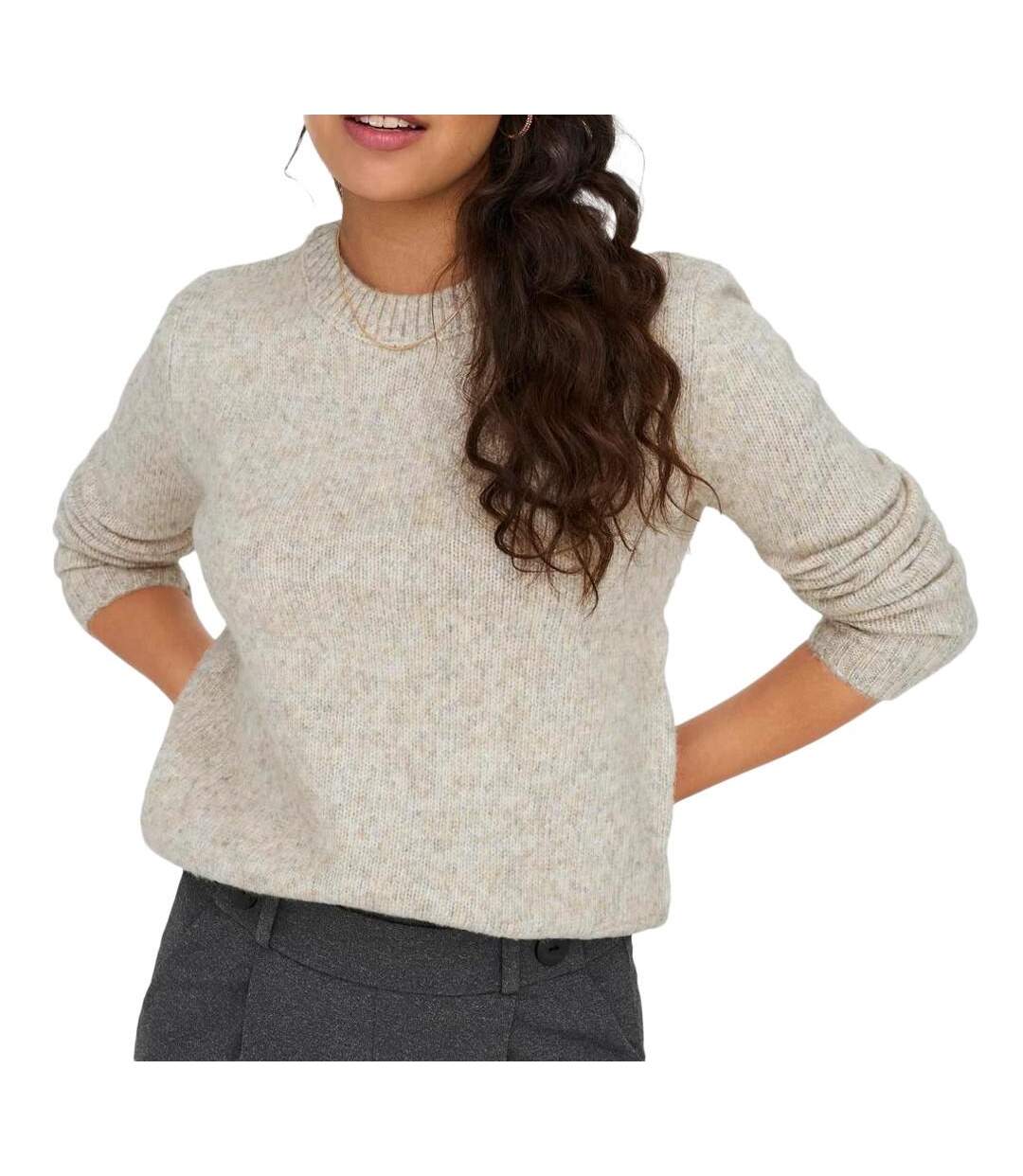 Pull beige foncé femme jdy silja-1