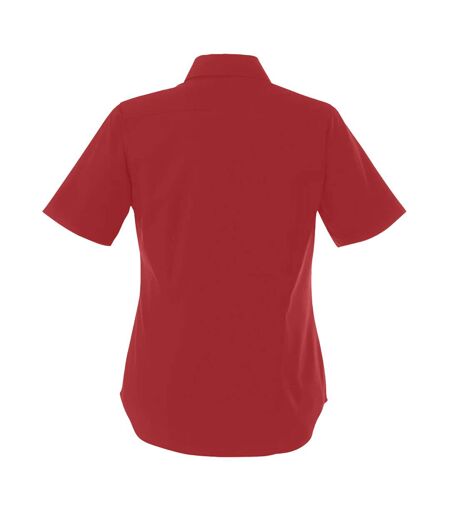 Womens/ladies Poplin Short-sleeved Blouse Burgundy Premier