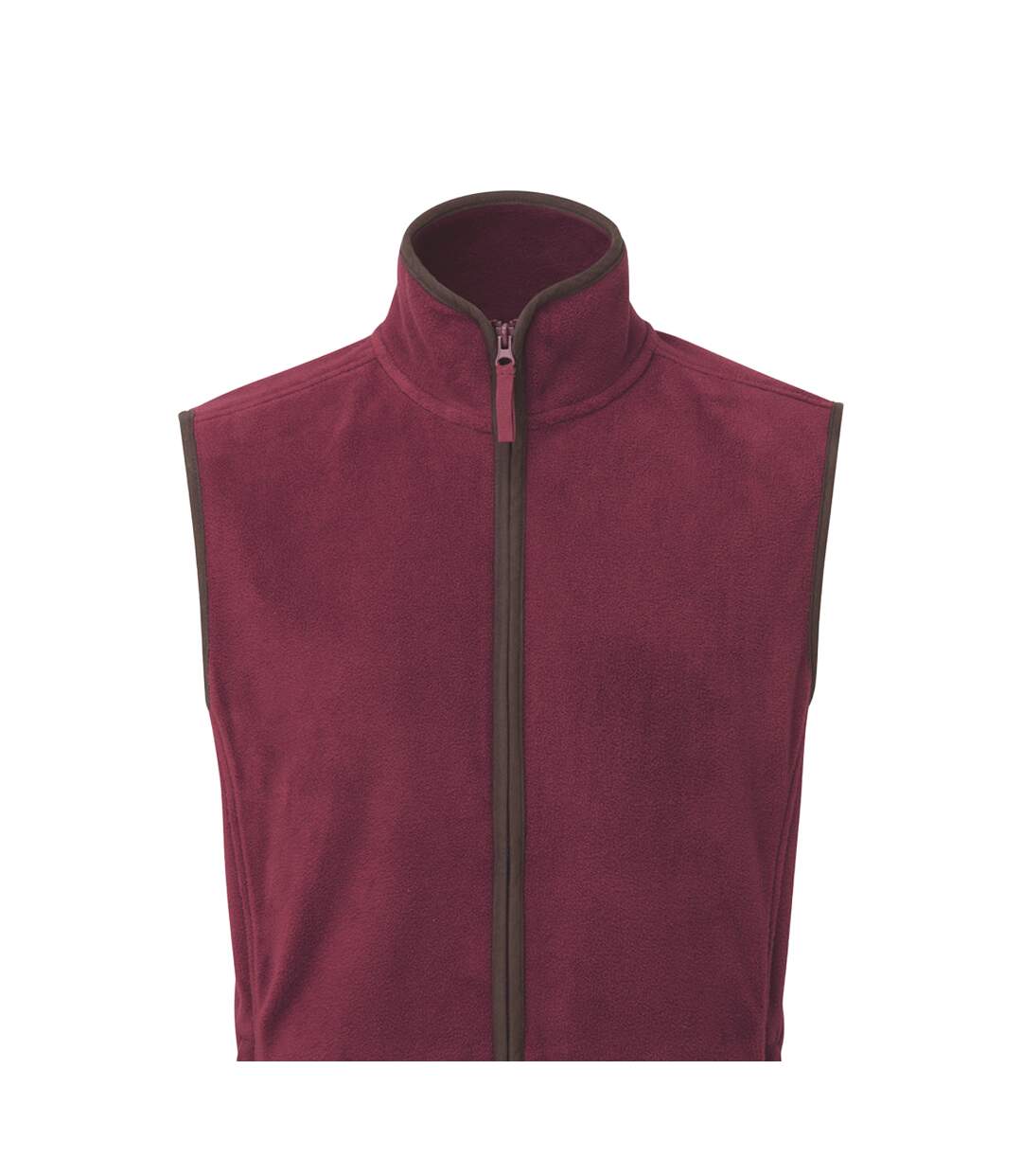 Premier Mens Artisan Fleece Vest (Burgundy/Brown) - UTPC4582-2