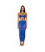 Robe Moulante Motif/style Mi-longue Femme Bleu Honeyz-4