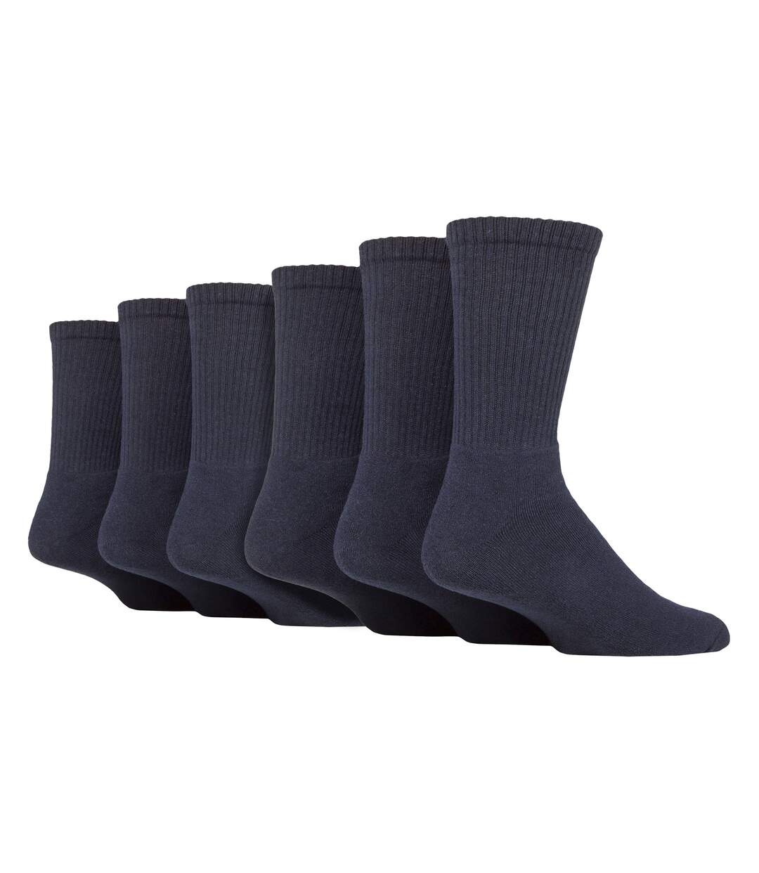 6 Pack Mens Plain Crew Sport Socks - Soft Cotton Everyday Athletic Socks-1