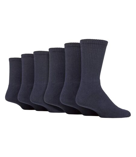 6 Pack Mens Plain Crew Sport Socks - Soft Cotton Everyday Athletic Socks