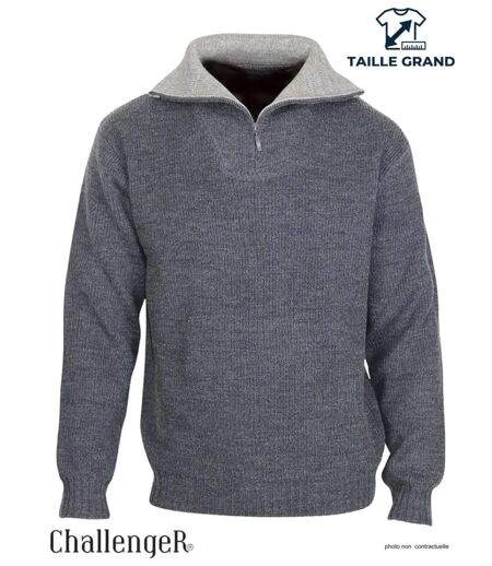 CHALLENGER PRIMO4 — Pull camionneur col camionneur anth/gris : chaleur et style authentique