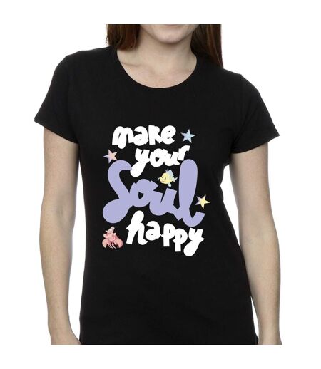 Disney T-shirt coton Happy The Little Mermaid Femme/Ladies (Noir) - UTBI26427