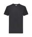 Fruit Of The Loom Mens Super Premium Short Sleeve Crew Neck T-Shirt (Black) - UTBC333