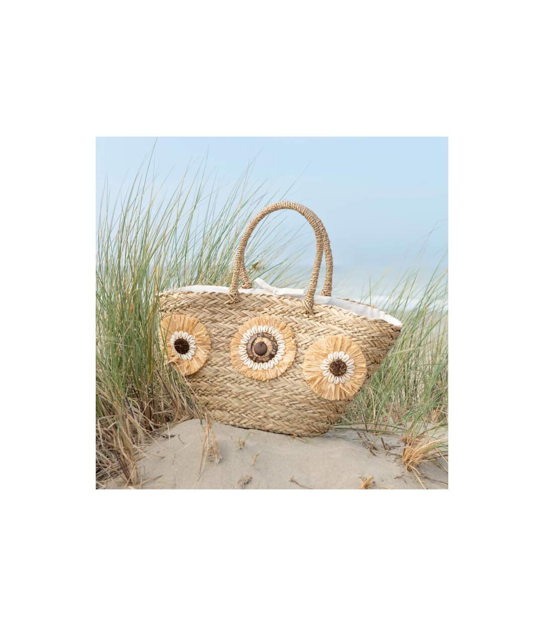 Sac de Plage Tournesols Bali Bliss 59cm Naturel-4