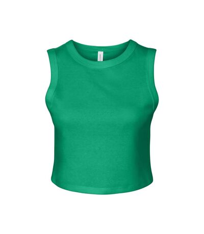 Bella + Canvas Womens/Ladies Plain Micro-Rib Muscle Crop Top (Solid Kelly) - UTRW10115