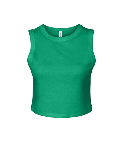 Bella + Canvas Womens/Ladies Plain Micro-Rib Muscle Crop Top (Solid Kelly) - UTRW10115