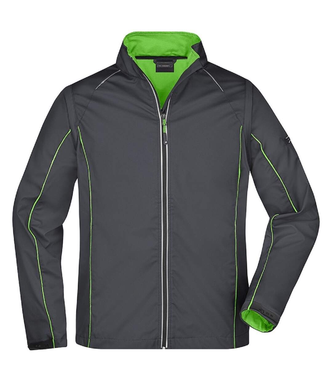 Veste softshell manches amovibles - homme - JN1122 - gris fer et vert-1