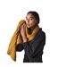 Cable knit melange scarf one size mustard Beechfield