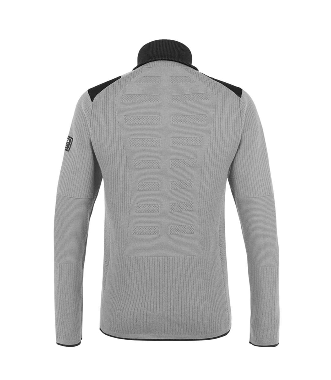 Mens Zip Neck Slim Fleece Top Heather Salewa-2