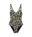 Womens/ladies Sakari Leopard Print Tummy Control One Piece Swimsuit Natural Regatta-1