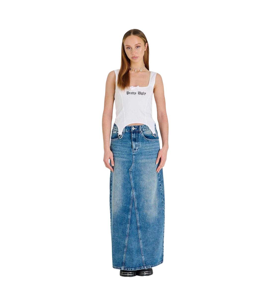 Jupe Longue Femme Bleu The Ragged Priest-4