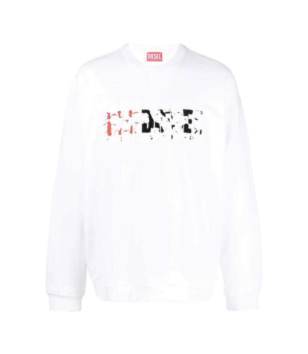 Sweat Motif/style Logo Double Détruit Homme Blanc Diesel-2