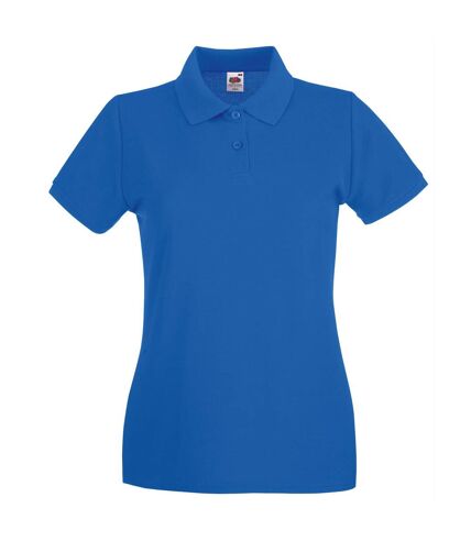 Fruit Of The Loom Ladies Lady-Fit Premium Short Sleeve Polo Shirt (Royal)