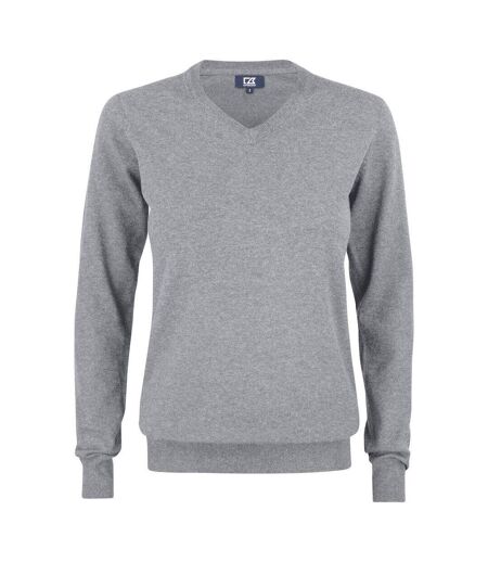 Womens/ladies oakville v neck sweatshirt anthracite melange Cutter & Buck