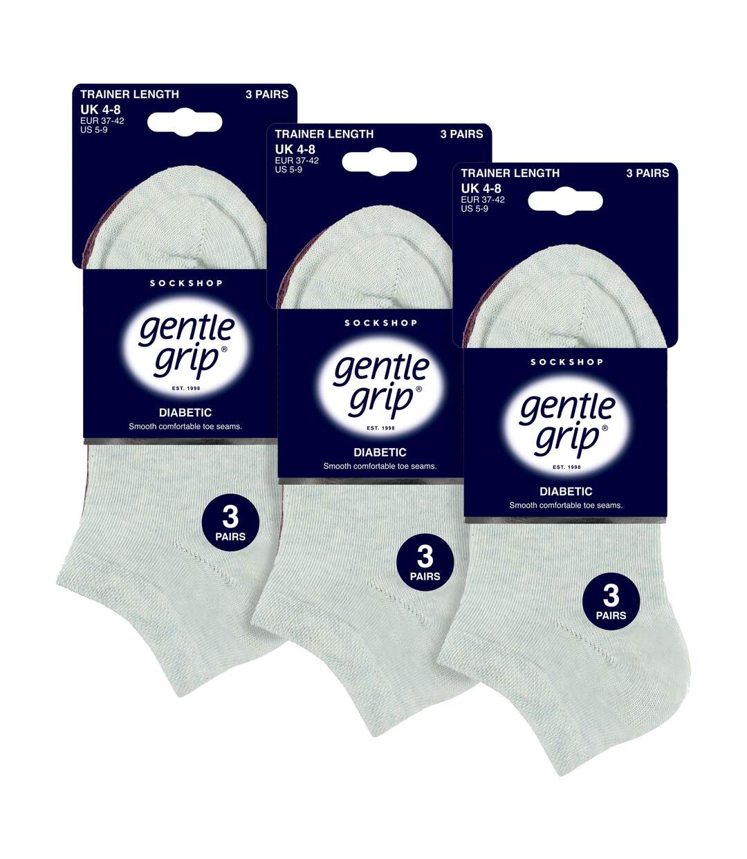 9 Pairs Ladies Diabetic Trainer Socks |  Ankle Socks Swollen Feet-2