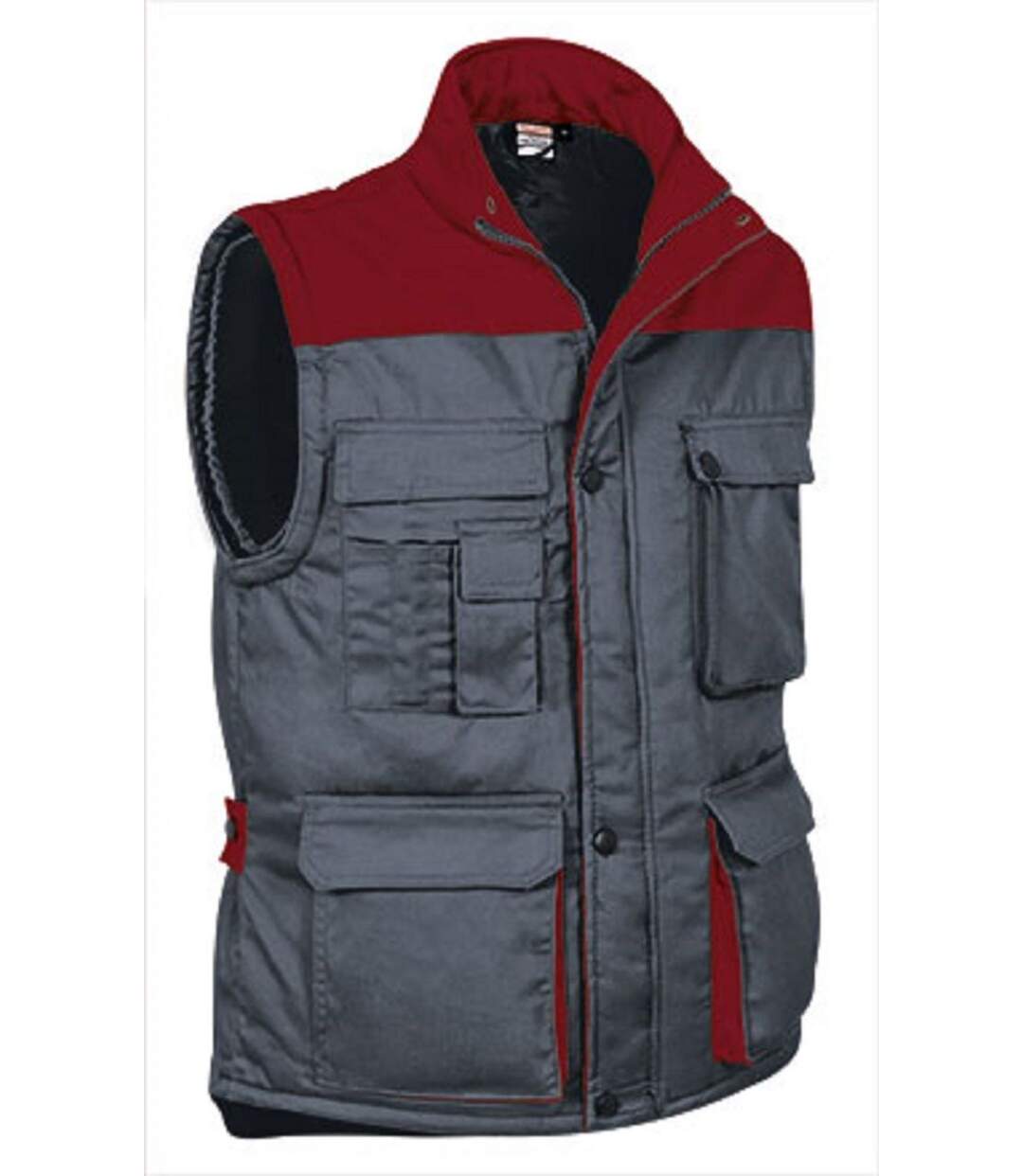 Gilet doudoune de travail sans manches - Homme - REF THUNDER - grey rouge-2