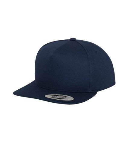 Unisex adult yupoong 5 panel snapback baseball cap navy Flexfit