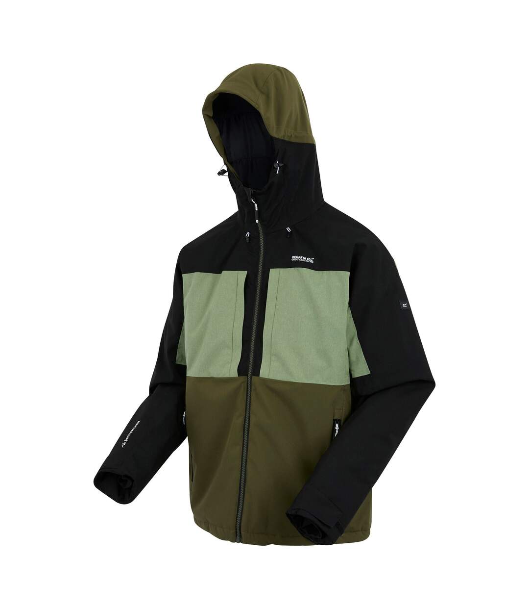 Veste Imperméable Maland Homme Kaki Noir Vert Kaki Foncé Regatta-4