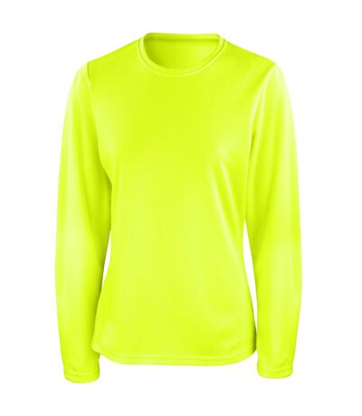 Spiro Ladies/Womens Sports Quick-Dry Long Sleeve Performance T-Shirt (Lime Green)