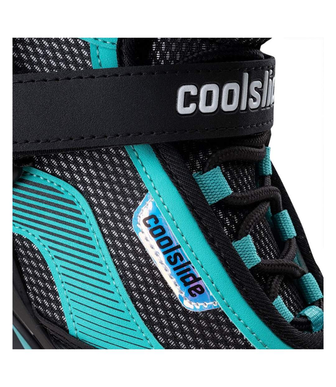 Patins À Roulettes Ajustables Roma Femme 38 Fr Noir Turquoise Pâle Coolslide-4