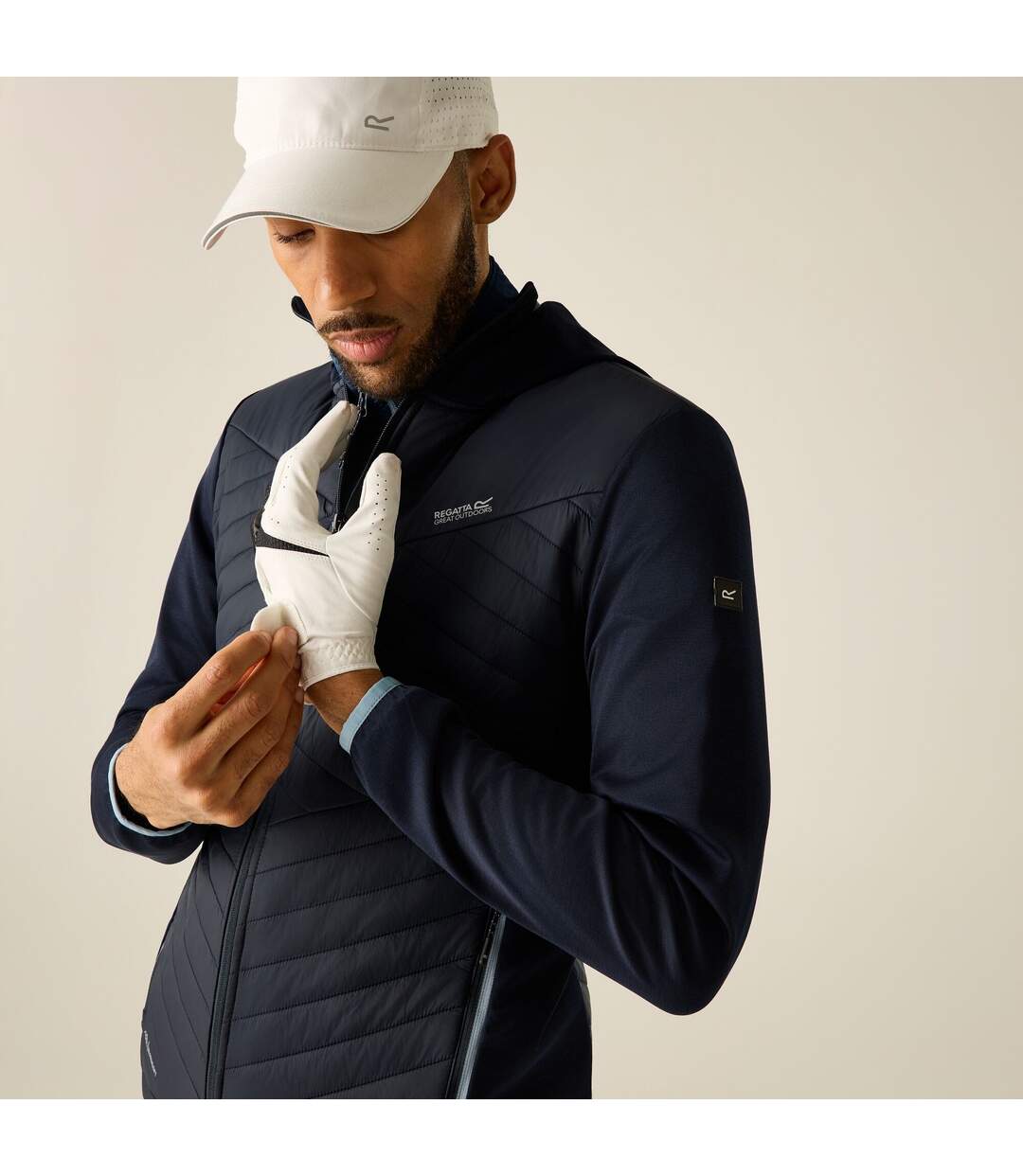 Mens Andreson Marl Hybrid Jacket Navy Dusky Blue Regatta-4