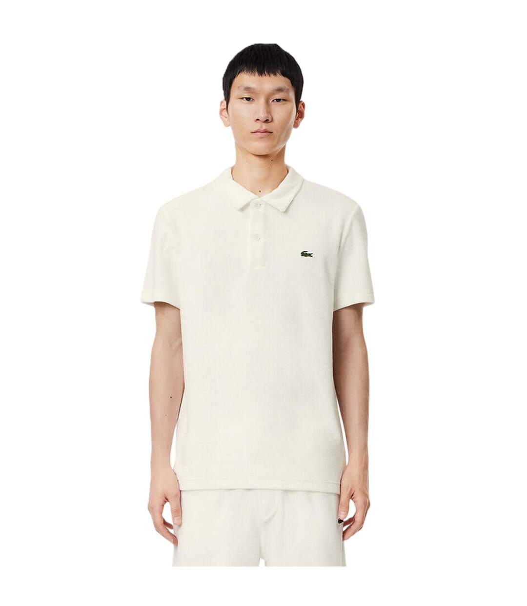 Mens Embroidered Logo Polo Shirt White Lacoste-1