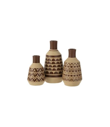 Vase Design Feuilles Jaisalmer 30cm Marron