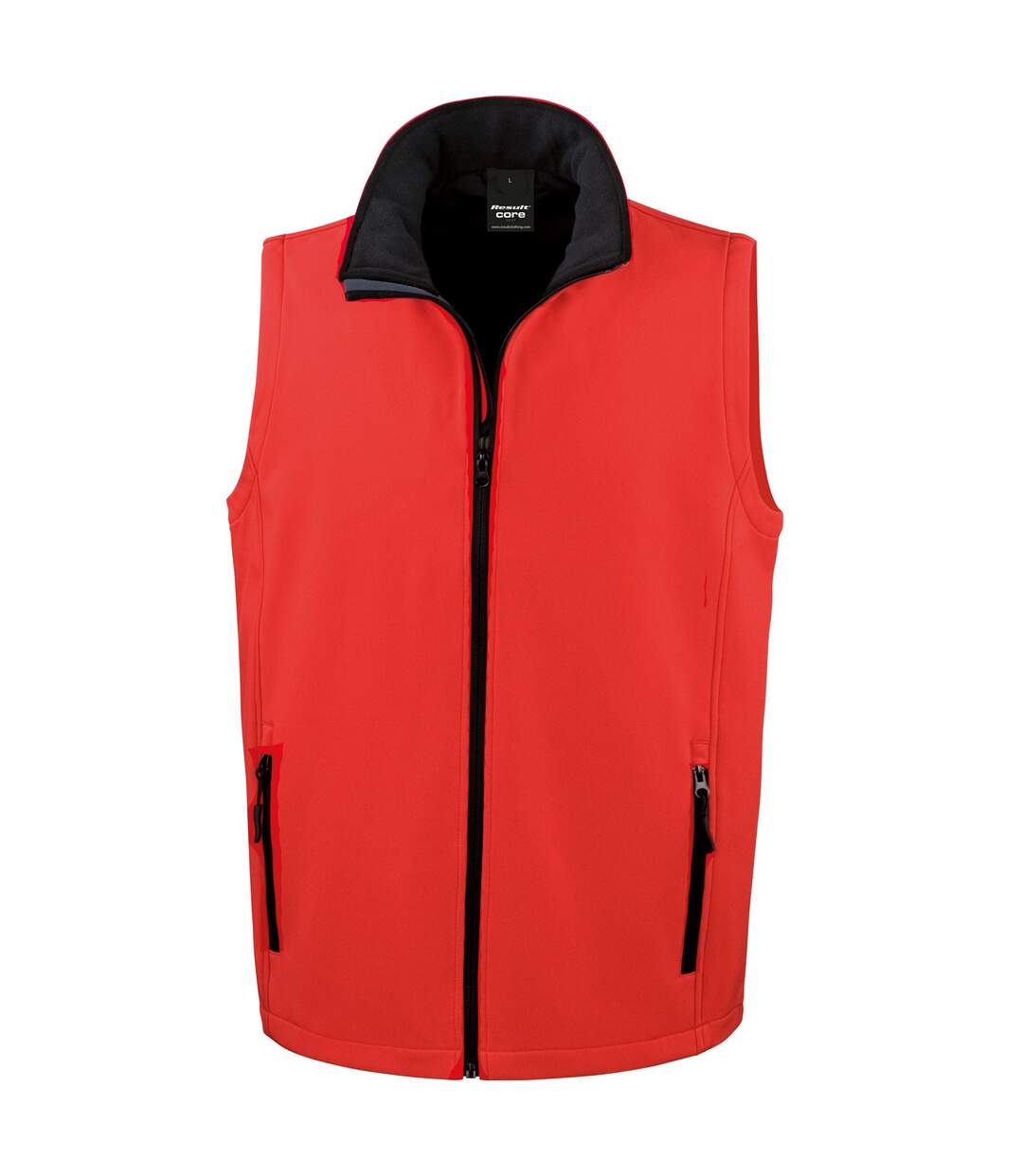 Mens printable softshell body warmer red/black Result-1