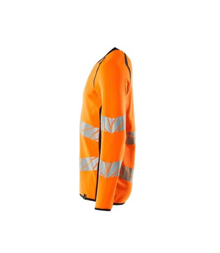 Sweat Motif/style Deux Tons Accelerate Safe Premium Homme Orange Fluo Bleu Marine Foncé Mascot