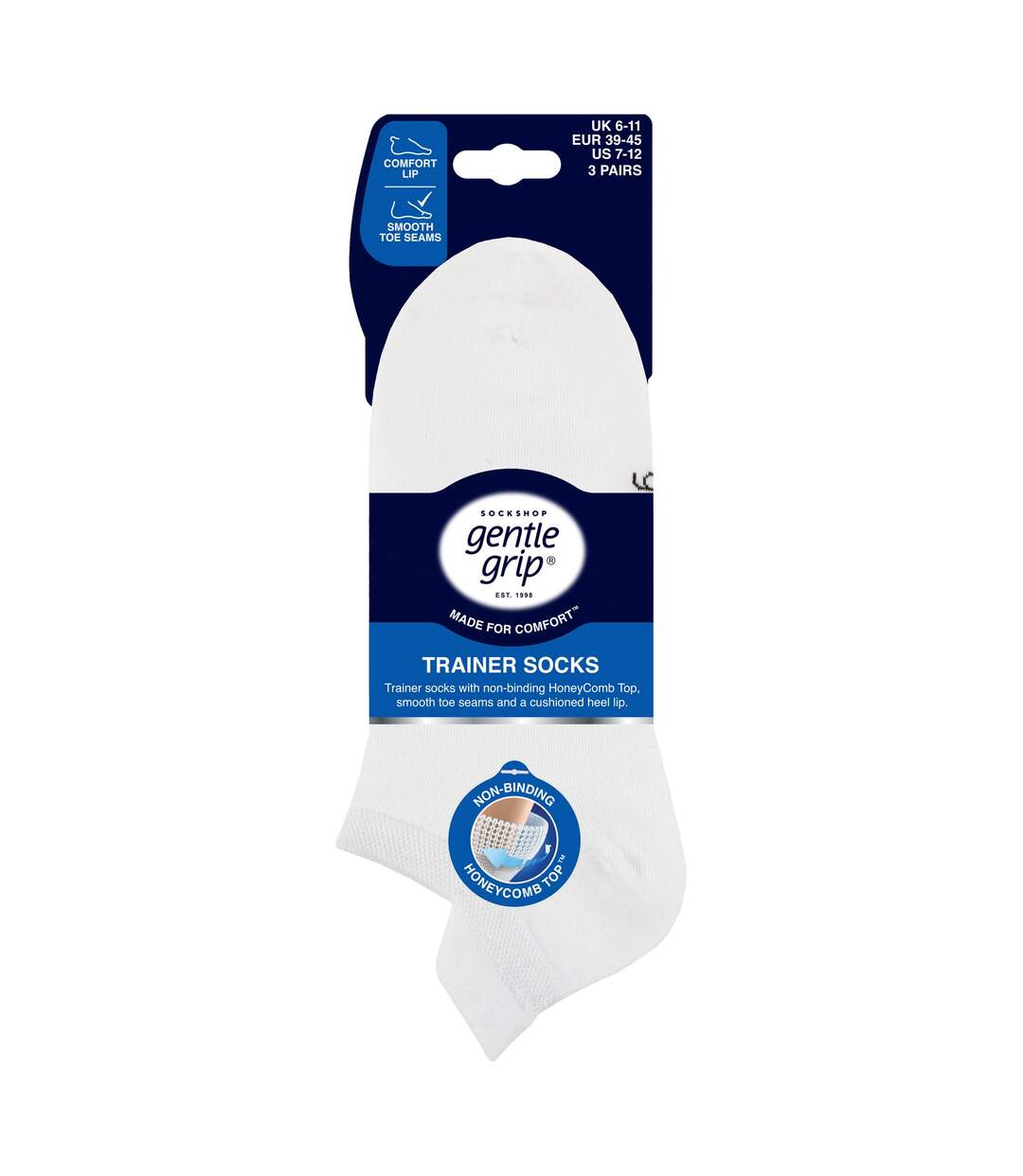 Gentle Grip - Homme 3 Paires Socquettes Coton Basses Languette Talon-2