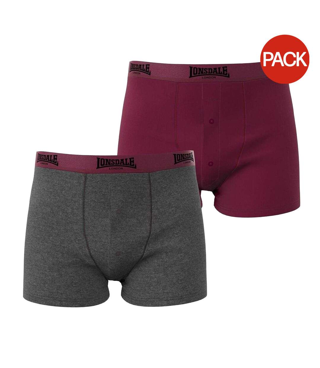Boxers Homme Rouge Pastel Anthracite Lonsdale-1