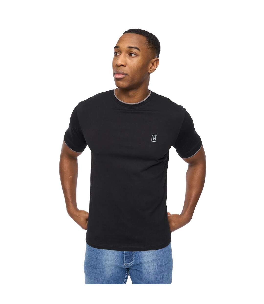 T-shirt Einstip Homme Noir Crosshatch-2
