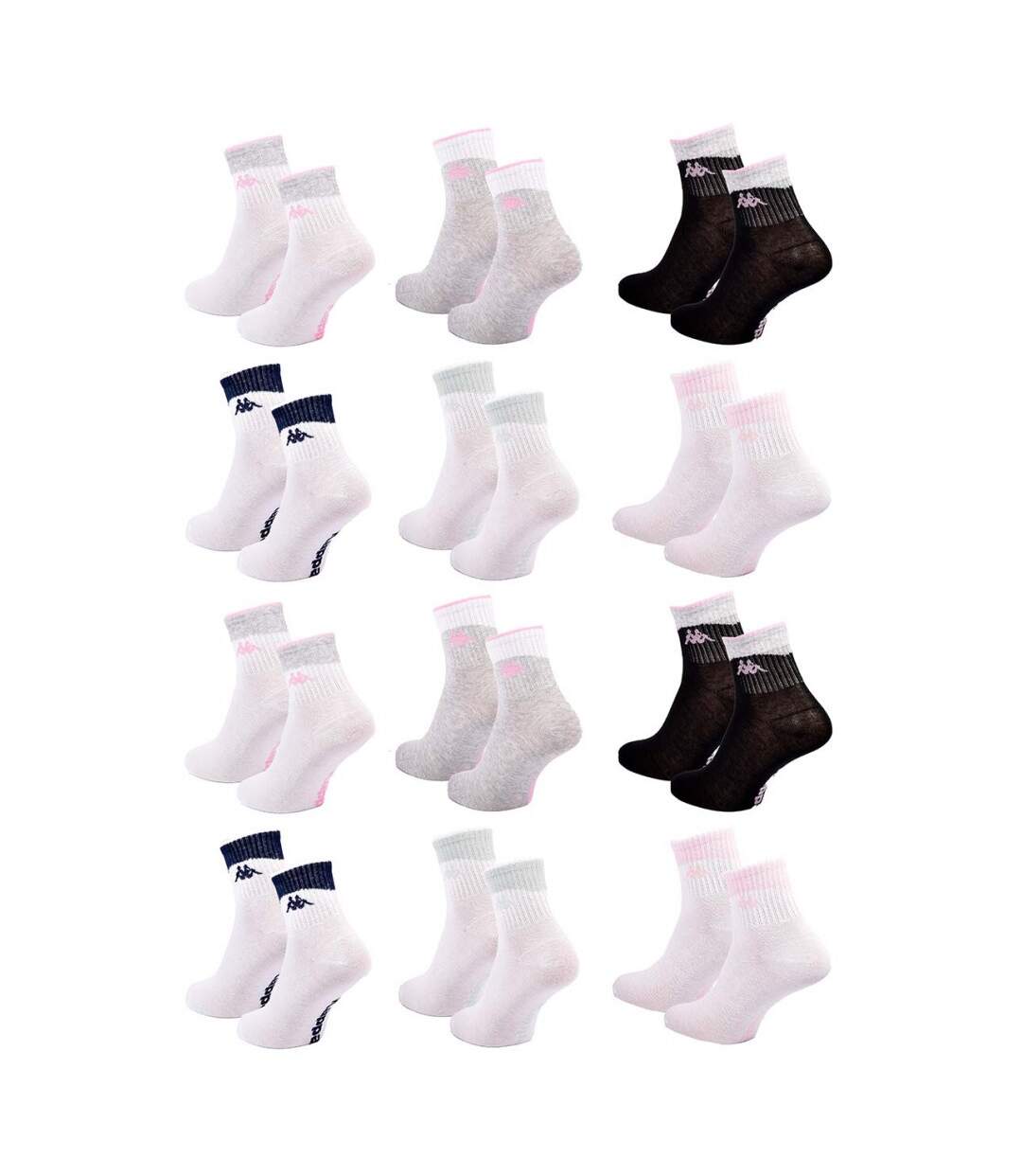 Chaussettes KAPPA QUARTER - Pack de 12 pcs 1043-3