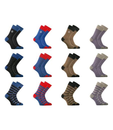 Lot de 12 paires de chaussettes de ville homme Town Serge Blanco