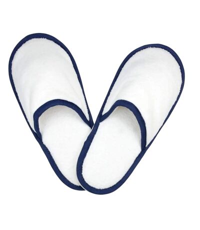 Chaussons Adulte Blanc Bleu Marine The One Towelling