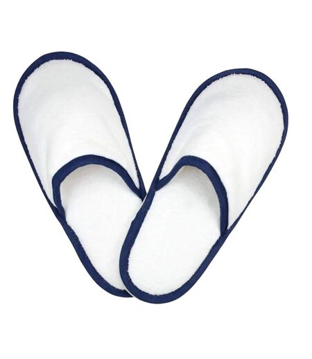 Chaussons Adulte Blanc Bleu Marine The One Towelling