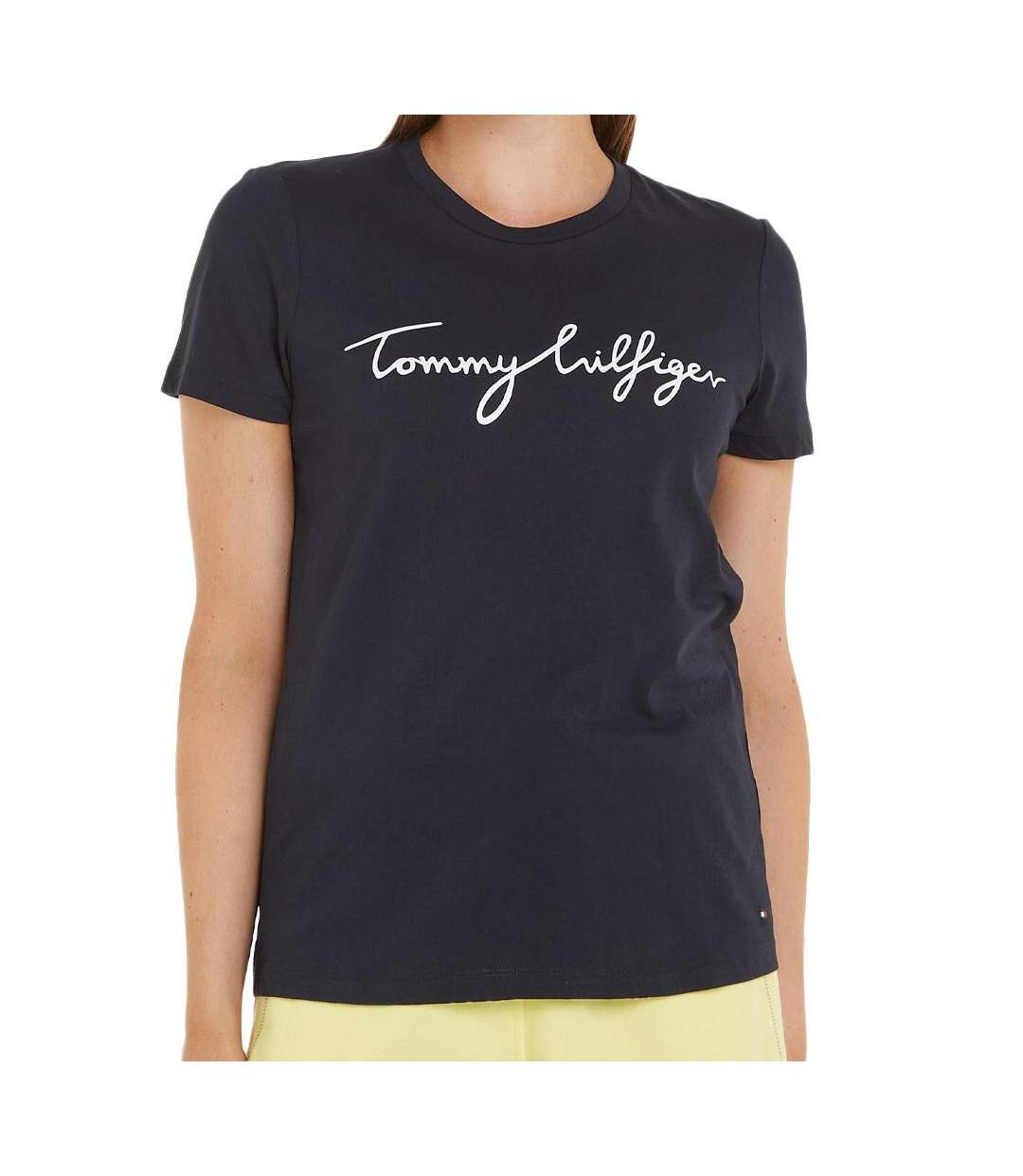 T-shirt Marine Femme Tommy Hilfiger Signature - XL-1