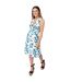 Krisp Womens/Ladies Rose Print Knot Front Dress (Turquoise) - UTKP159
