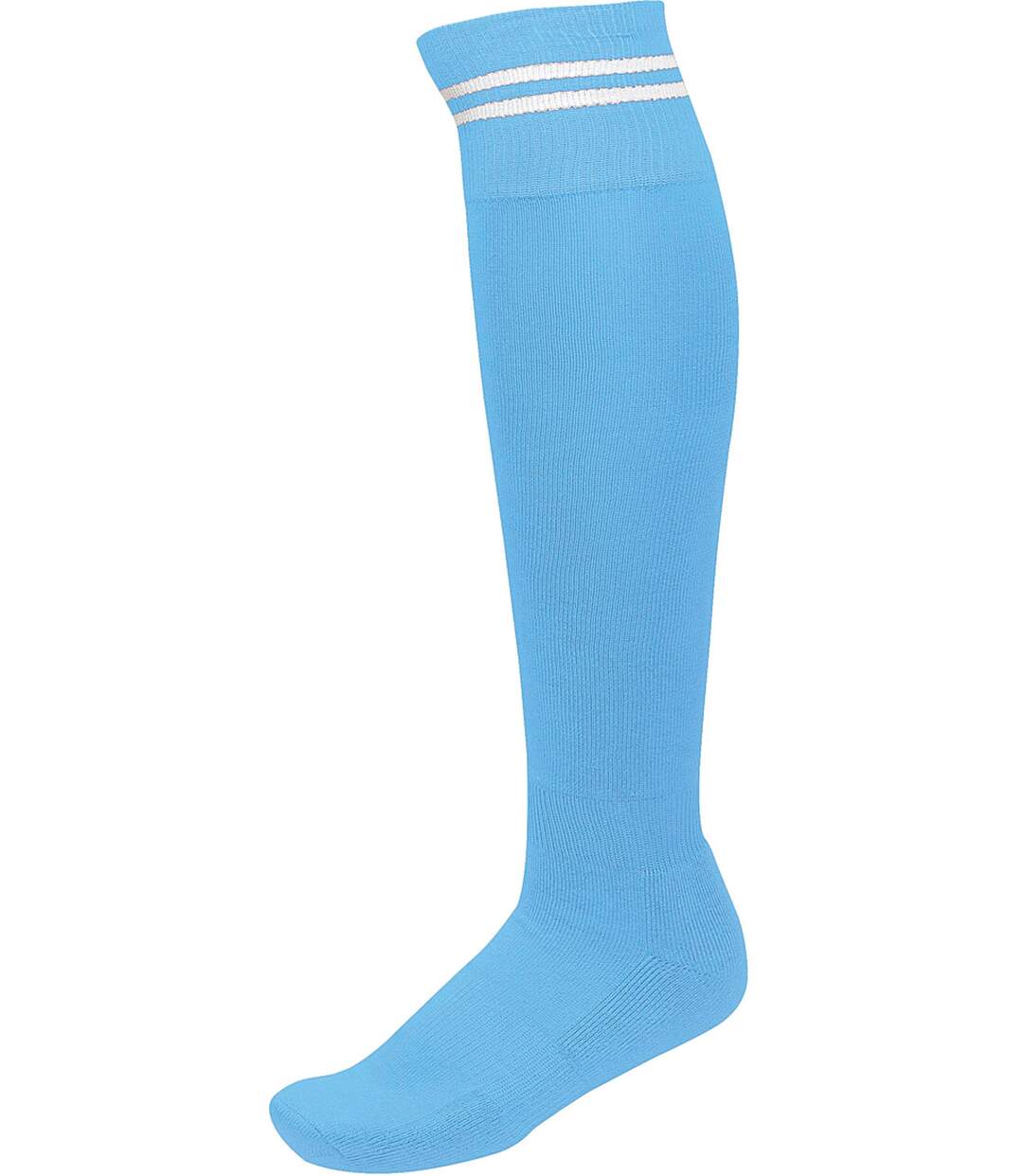 chaussettes sport - PA015 - bleu ciel rayure blanche-2