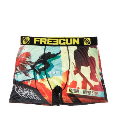 Boxer Noir/Jaune à Imprimés Homme Freegun Sk8 - M