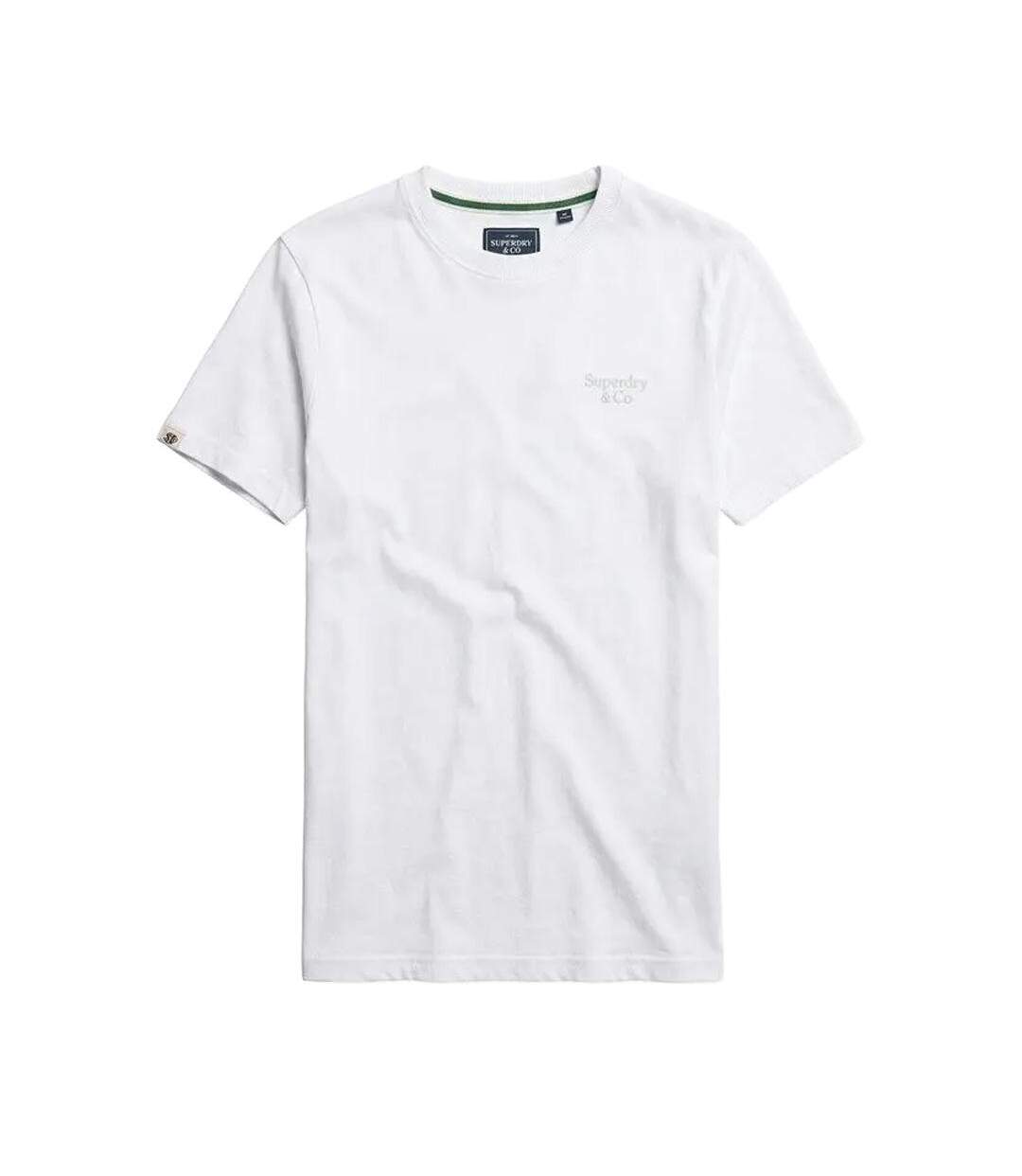 T-Shirt blanc homme superdry essential serif-1