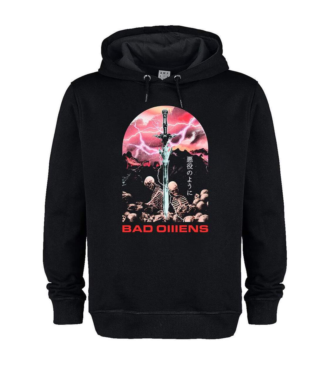 Unisex Adult Fantasy Sword Bad Omens Hoodie Black Amplified-1