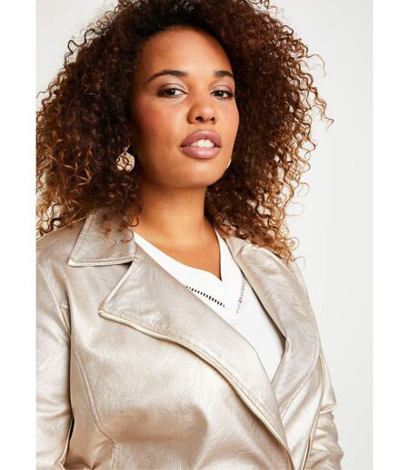 Blouson zippé tissu enduit brillant