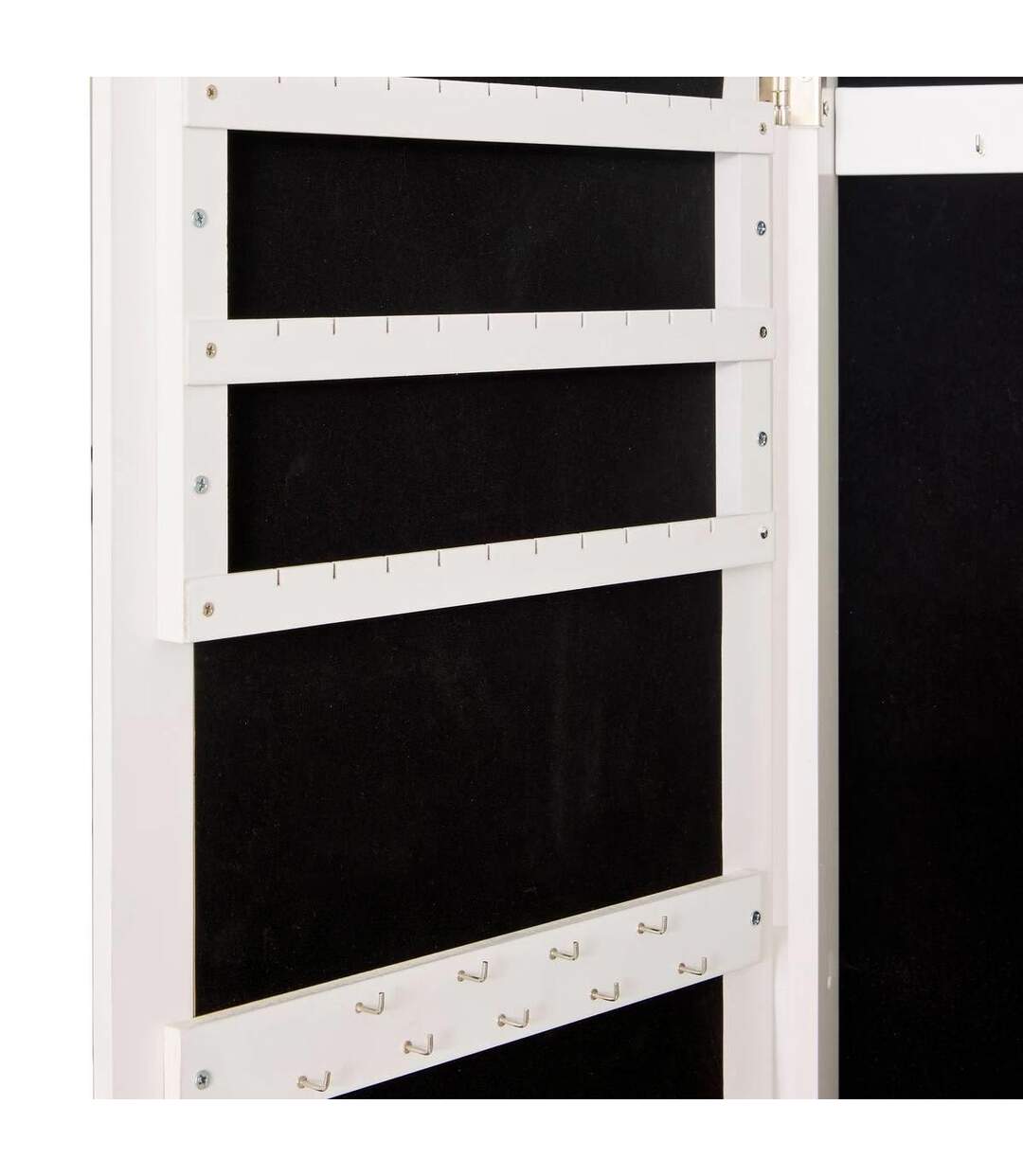Armoire à Bijoux Avec Miroir Emily 158cm Blanc-3