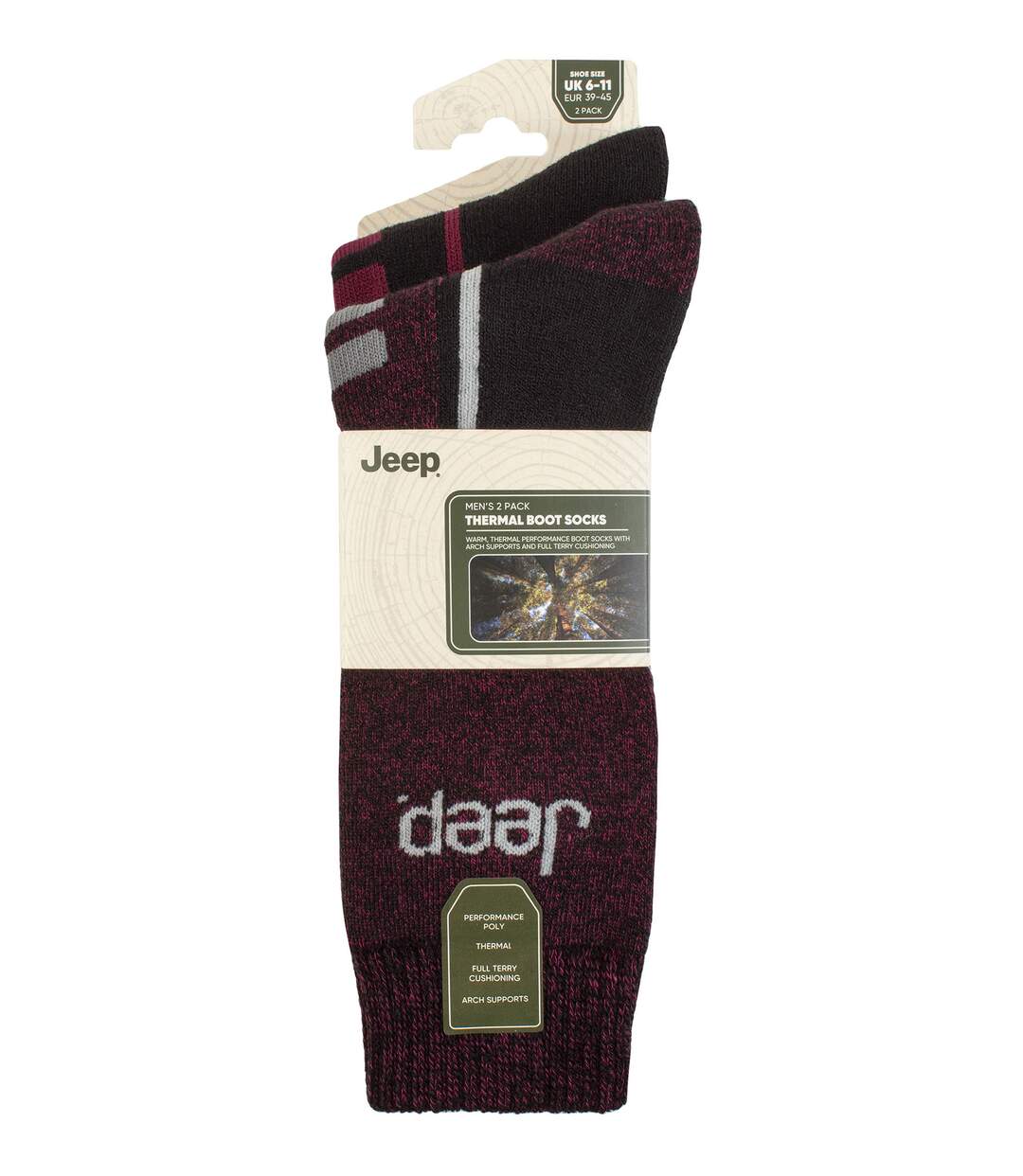 Mens 2 Pack Tech Thermal Boot Socks-2