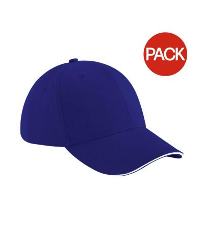 Lot de 2  casquettes adulte bleu marine/blanc Beechfield