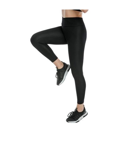 Womens/ladies cross front leggings black Lookus